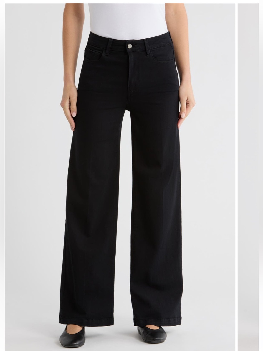 PAIGE Black Wide-Leg Jeans